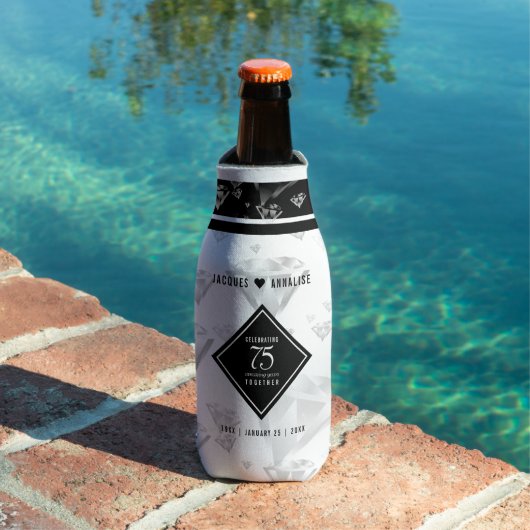 Elegant 75th Diamond Bruiloft Jubileum Flesjeskoeler (Insitu Zwembad)