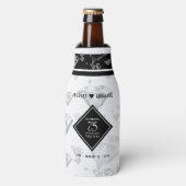 Elegant 75th Diamond Bruiloft Jubileum Flesjeskoeler (Fles Voorkant)