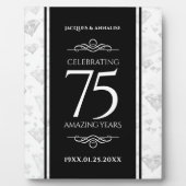 Elegant 75th Diamond Bruiloft Jubileum Fotoplaat (Voorkant)