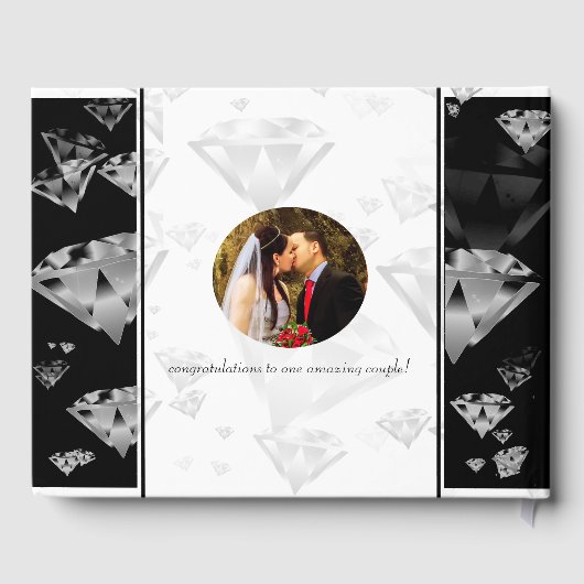 Elegant 75th Diamond Bruiloft Jubileum Gastenboek (Achterkant)