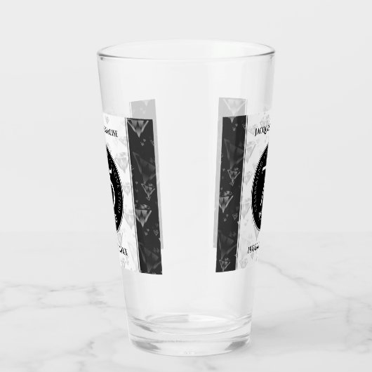 Elegant 75th Diamond Bruiloft Jubileum Glas (Rechts)