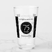 Elegant 75th Diamond Bruiloft Jubileum Glas (Voorkant)