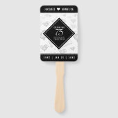 Elegant 75th Diamond Bruiloft Jubileum Handwaaier (Voorkant)