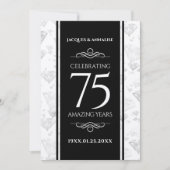 Elegant 75th Diamond Bruiloft Jubileum Kaart (Voorkant)