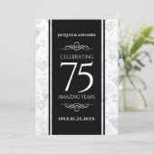 Elegant 75th Diamond Bruiloft Jubileum Kaart (Staand voorkant)