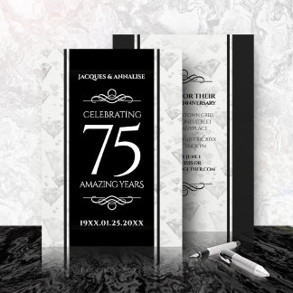 Elegant 75th Diamond Bruiloft Jubileum Kaart