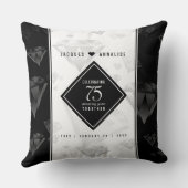 Elegant 75th Diamond Bruiloft Jubileum Kussen (Achterkant)