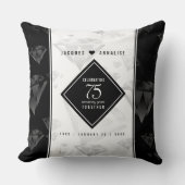 Elegant 75th Diamond Bruiloft Jubileum Kussen (Voorkant)