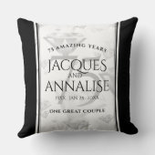 Elegant 75th Diamond Bruiloft Jubileum Kussen (Achterkant)