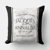 Elegant 75th Diamond Bruiloft Jubileum Kussen (Voorkant)