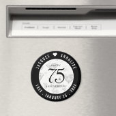 Elegant 75th Diamond Bruiloft Jubileum Magneet (Insitu (Vaatwasser))