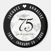 Elegant 75th Diamond Bruiloft Jubileum Magneet (Voorkant)