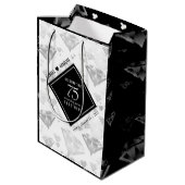 Elegant 75th Diamond Bruiloft Jubileum Medium Cadeauzakje (Achterkant Gekanteld)