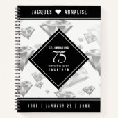 Elegant 75th Diamond Bruiloft Jubileum Notitieboek (Voorkant)