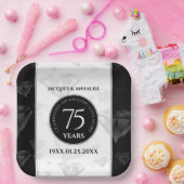 Elegant 75th Diamond Bruiloft Jubileum Papieren Bordje (Feest)