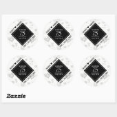 Elegant 75th Diamond Bruiloft Jubileum Ronde Sticker (Vel)