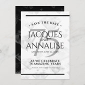 Elegant 75th Diamond Bruiloft Jubileum Save The Date (Voorkant / Achterkant)