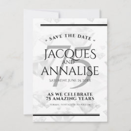 Elegant 75th Diamond Bruiloft Jubileum Save The Date