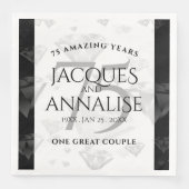 Elegant 75th Diamond Bruiloft Jubileum Servet (Voorkant)