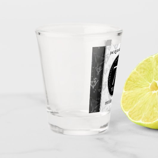 Elegant 75th Diamond Bruiloft Jubileum Shot Glas (Links)
