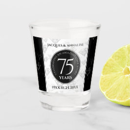 Elegant 75th Diamond Bruiloft Jubileum Shot Glas