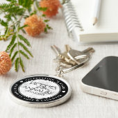 Elegant 75th Diamond Bruiloft Jubileum Sleutelhanger (Zijkant)