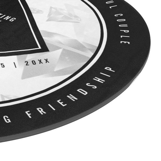 Elegant 75th Diamond Bruiloft Jubileum Snijplank (Hoek)