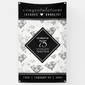 Elegant 75th Diamond Bruiloft Jubileum Spandoek (Verticaal)