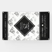 Elegant 75th Diamond Bruiloft Jubileum Spandoek (Horizontaal)