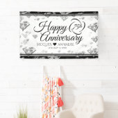 Elegant 75th Diamond Bruiloft Jubileum Spandoek (Insitu)