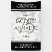 Elegant 75th Diamond Bruiloft Jubileum Spandoek (Verticaal)