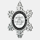 Elegant 75th Diamond Bruiloft Jubileum Tin Sneeuwvlok Ornament (Rechts)