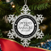 Elegant 75th Diamond Bruiloft Jubileum Tin Sneeuwvlok Ornament