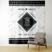 Elegant 75th Diamond Bruiloft Jubileum Wandkleed (In situ)