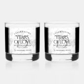 Elegant 75th Diamond Bruiloft Jubileum Whisky Glas (Voorkant)