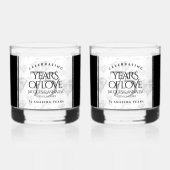 Elegant 75th Diamond Bruiloft Jubileum Whisky Glas (Achterkant)