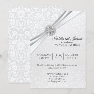 Elegant 75th Diamond Jubileum Design Kaart