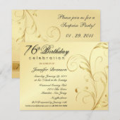 Elegant 76th Birthday Surprise Party-uitnodigingen Kaart (Voorkant / Achterkant)