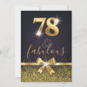 Elegant 78 & Fabulous Gold Glitter 78th Birthday Kaart (Voorkant)