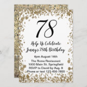 Elegant 78th Birthday Invitation in black and gold Kaart (Voorkant / Achterkant)