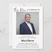 Elegant 78th birthday invitations Men Photo Kaart (Voorkant)