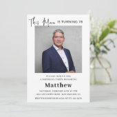 Elegant 78th birthday invitations Men Photo Kaart (Staand voorkant)