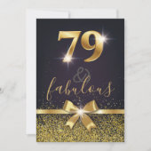 Elegant 79 & Fabulous Gold Glitter 79e verjaardag Kaart (Voorkant)