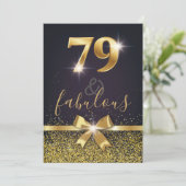 Elegant 79 & Fabulous Gold Glitter 79e verjaardag Kaart (Staand voorkant)