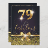 Elegant 79 & Fabulous Gold Glitter 79e verjaardag Kaart (Voorkant / Achterkant)