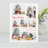 Elegant 7 Fotocollage Vrolijk Kerstfeest Feestdagenkaart (Staand voorkant)