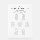 Elegant 7 Tables Welcome Acrylic Seating Chart Acryl Bord (Voorkant)