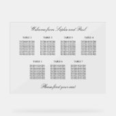 Elegant 7 tafel zitgrafiek Acryl teken Bord (Voorkant)