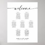 Elegant 7 Tafels Welkom Zitplaatskaart Poster (Voorkant)