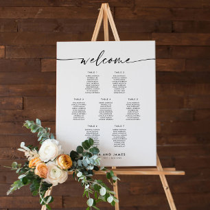 Elegant 7 Tafels Welkom Zitplaatskaart Poster
